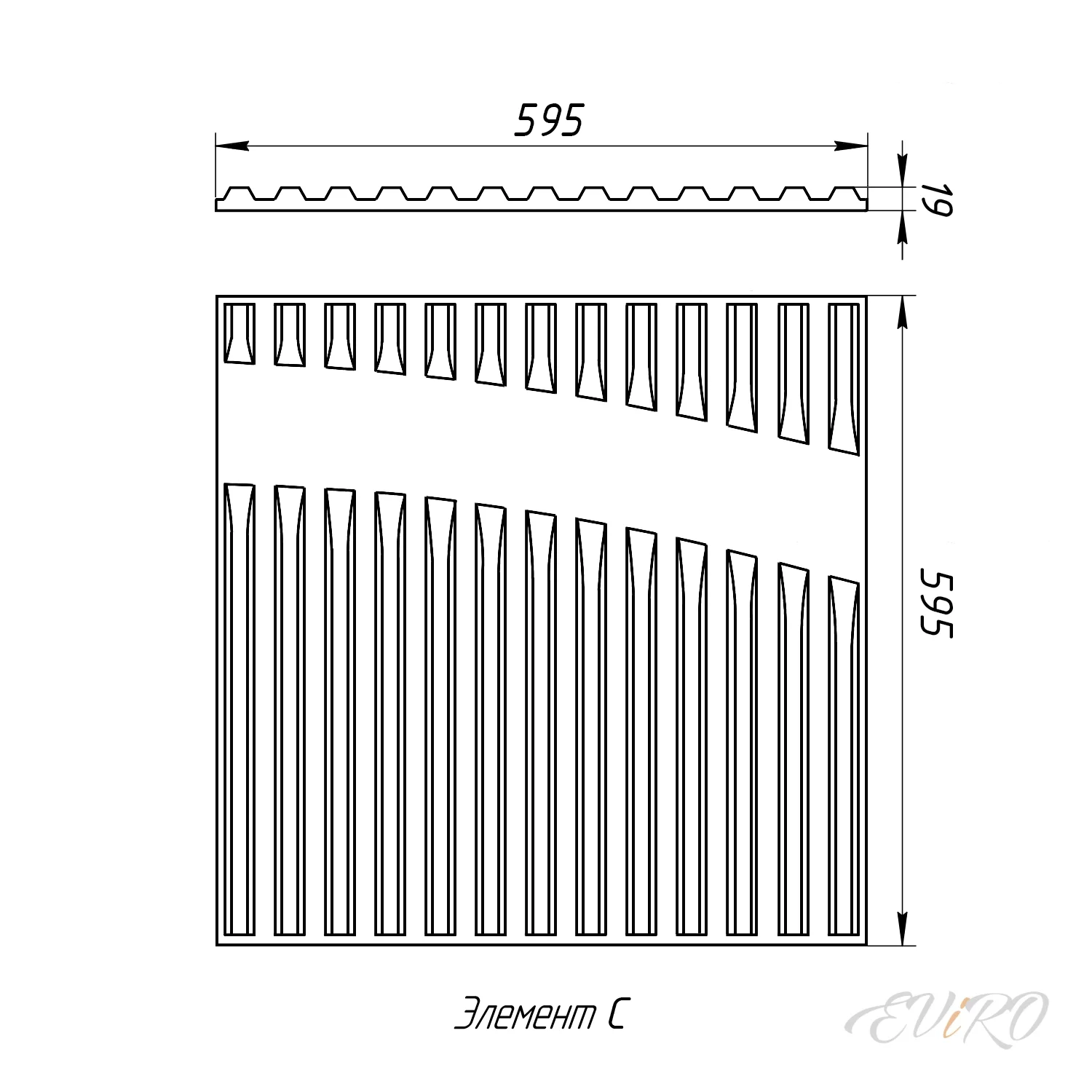 Гипсовая потолочная 3D панель EViRO Решетчатая волна
