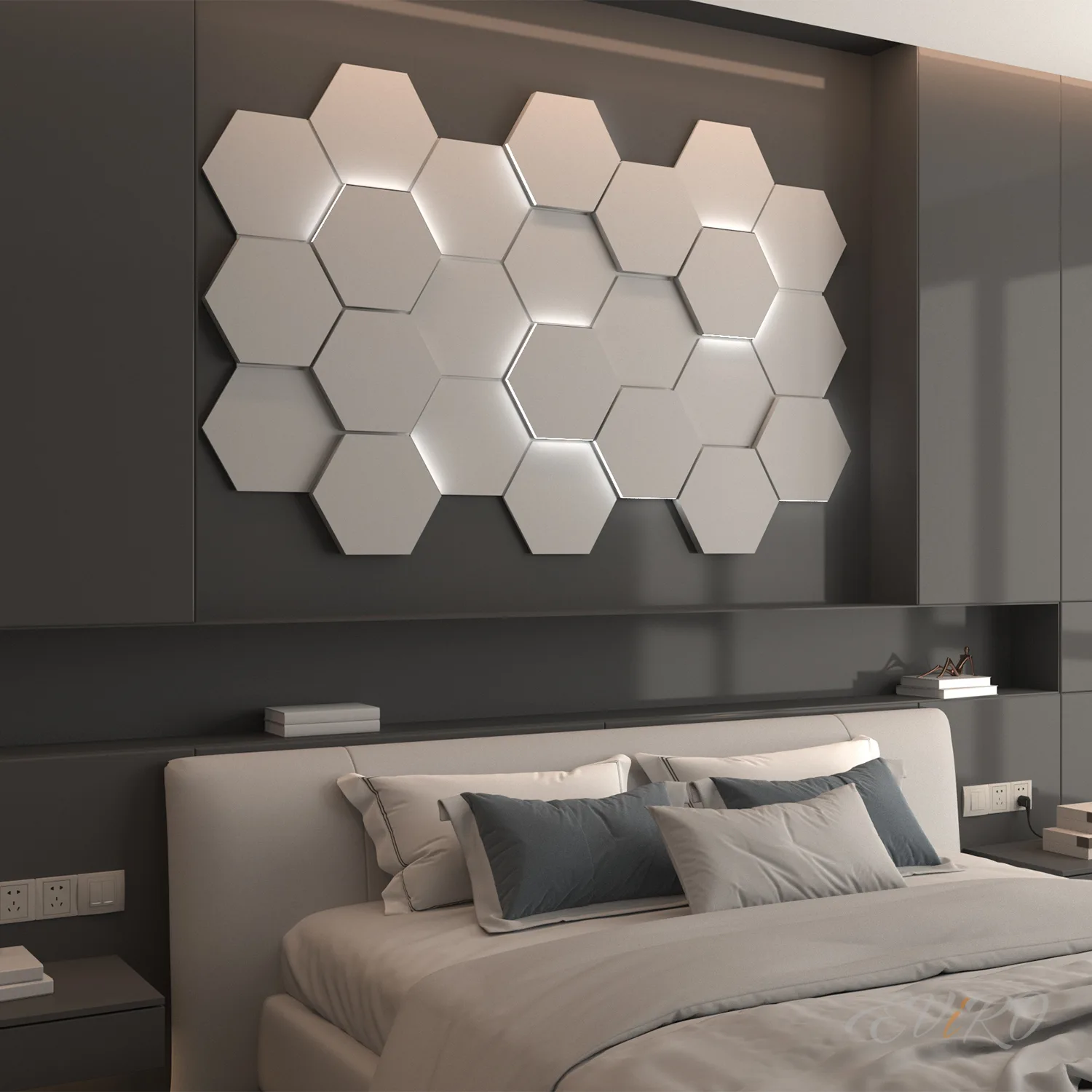 Световая гипсовая 3D панель EViRO Световые соты