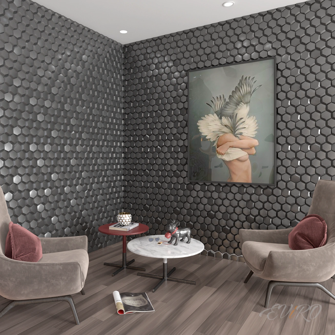 Гипсовая 3D панель EViRO Рози