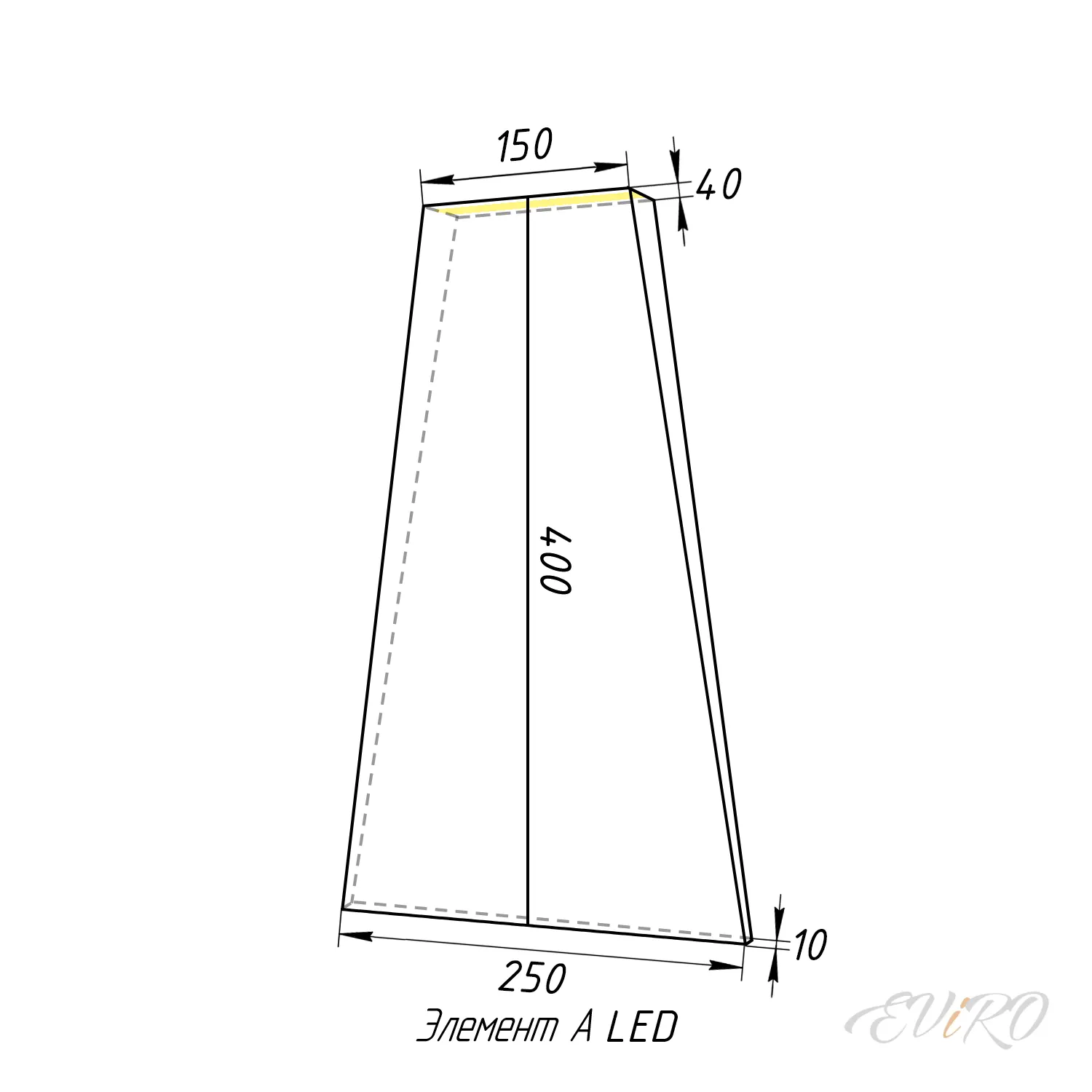 Световая гипсовая 3D панель EViRO Световая трапеция