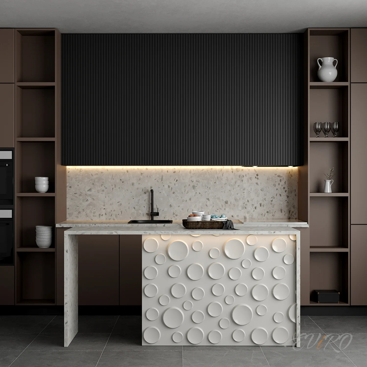 Гипсовая 3D панель EViRO Кратеры