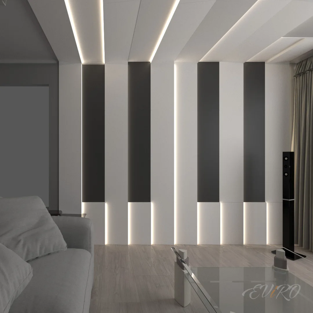 Световая гипсовая 3D панель EViRO Световые прямоугольники mini