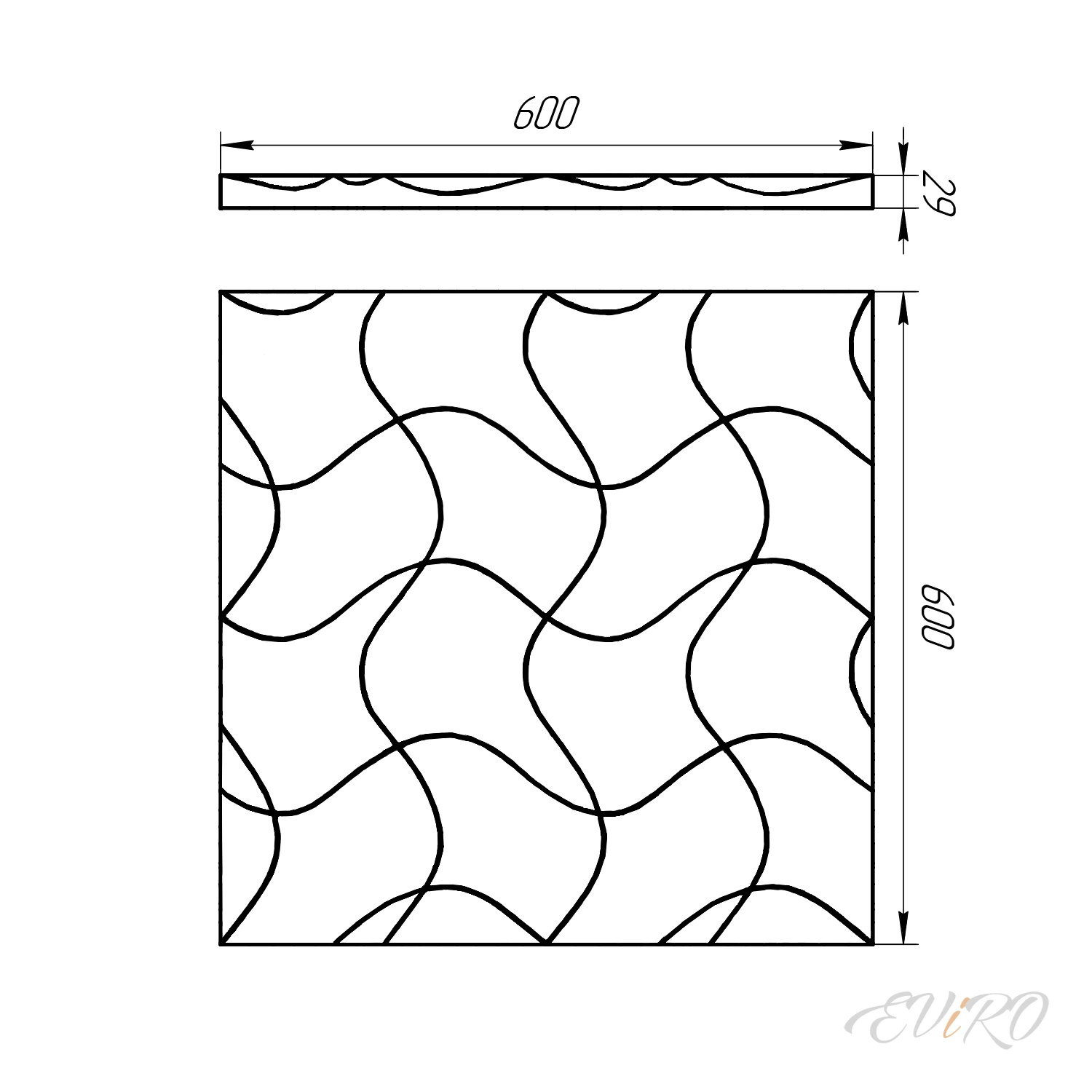 Гипсовая 3D панель EViRO Grid