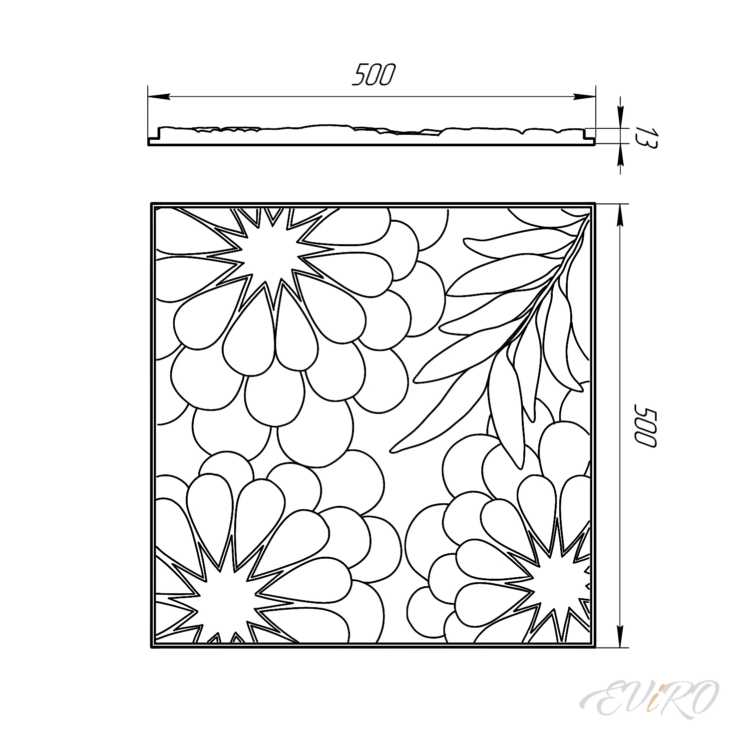 Гипсовая 3D панель EViRO Цветы