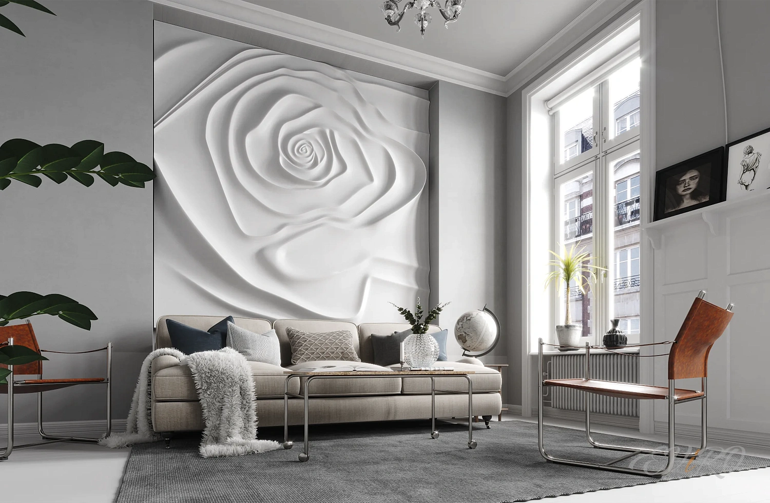 Гипсовый 3D барельеф EViRO Rose 